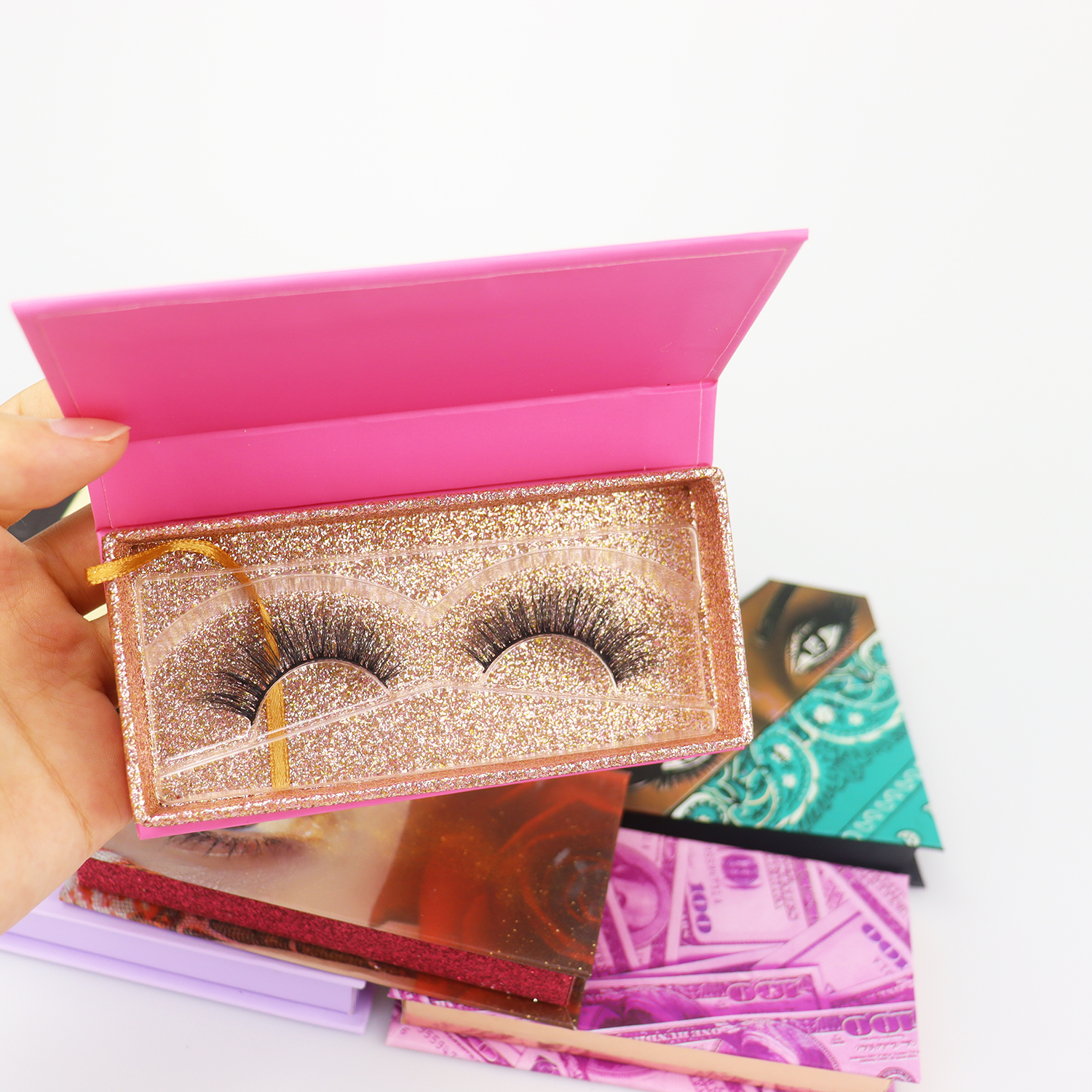 New Arrival 5 Pair Lashes Kit Set with Personalized Logo Silkand Mink Magnetic Eyelashes