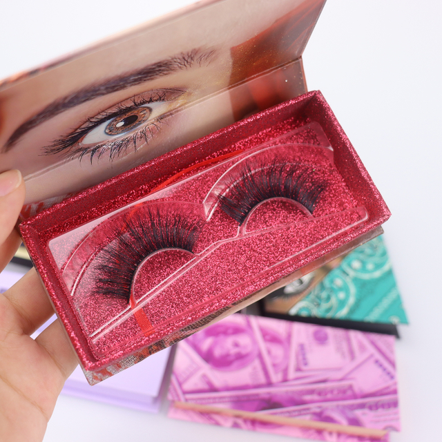 False Eye Lash Full Strip Eye Lashes Faux Mink Eyelash Custom Packaging Box Popular Qingdao Eyelashes