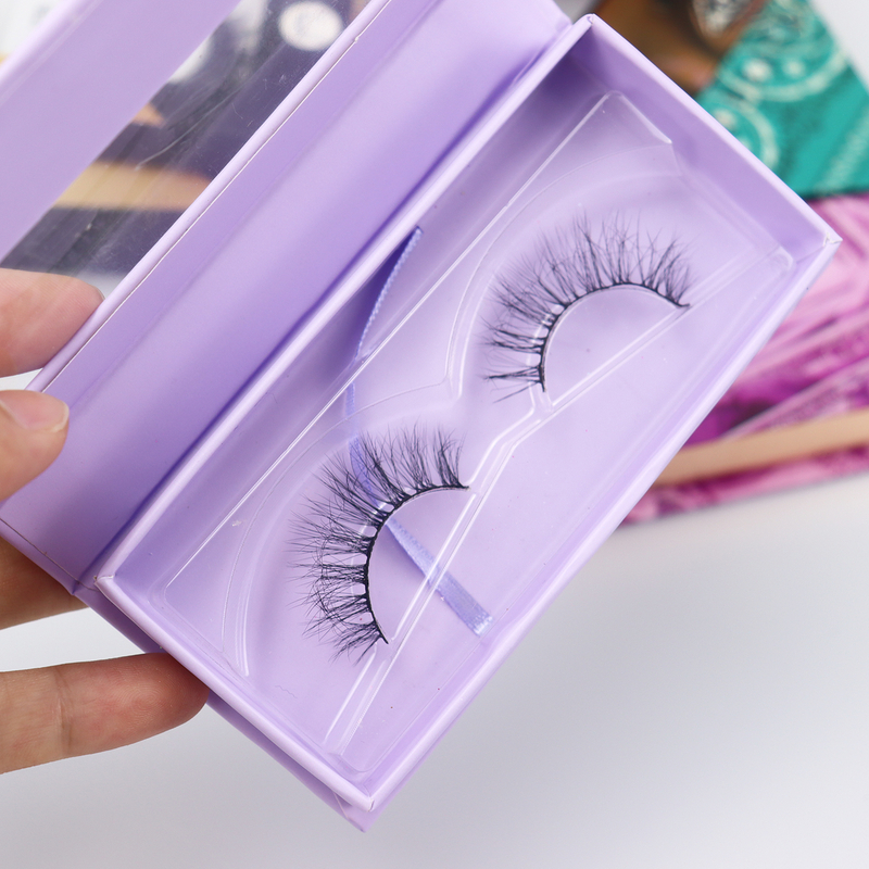 False Eye Lash Full Strip Eye Lashes Faux Mink Eyelash Custom Packaging Box Popular Qingdao Eyelashes