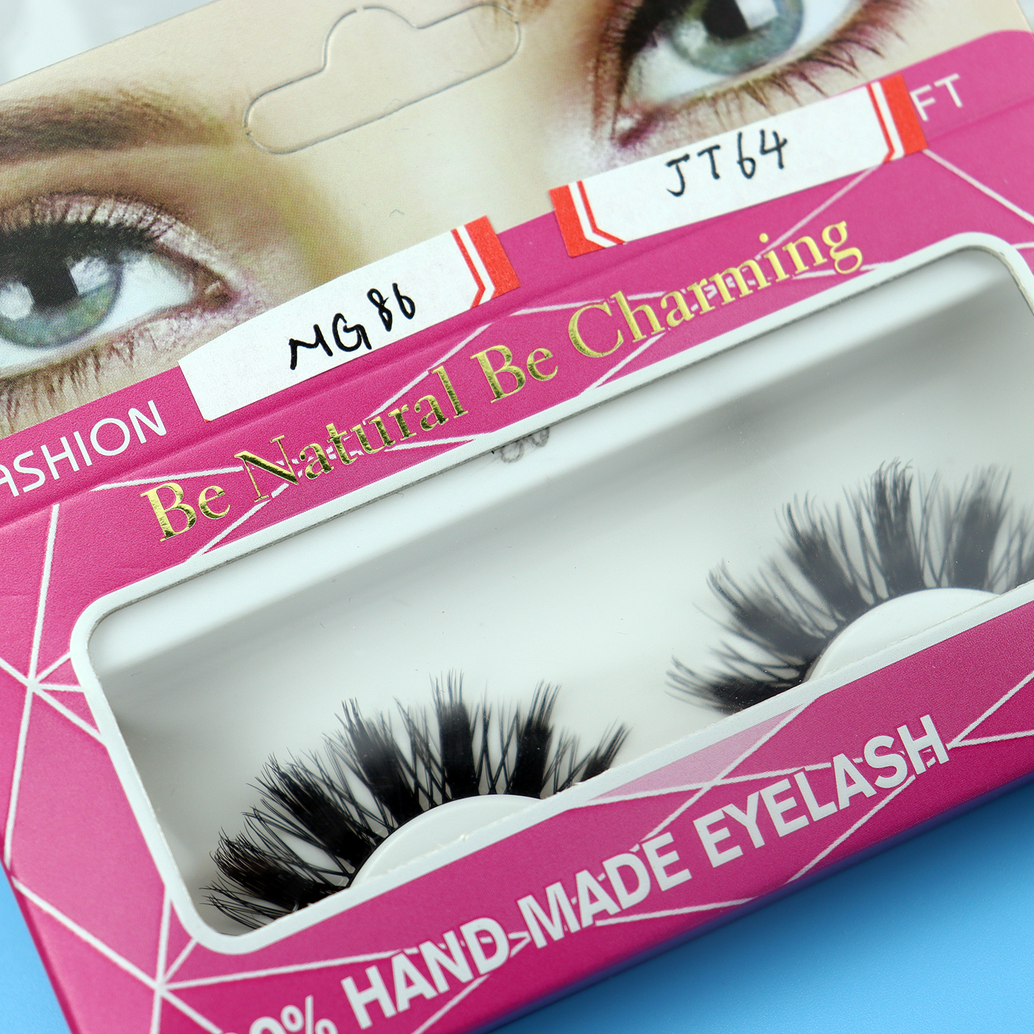 False Eye Lash Full Strip Eye Lashes Faux Mink Eyelash Custom Packaging Box Popular Qingdao Eyelashes